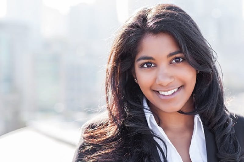 beautiful young woman smiling